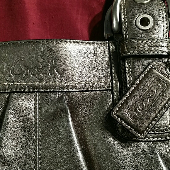 Coach large pewter leather satchel - Picture 6 of 8